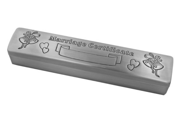 Pewter Marriage Certificate Holder